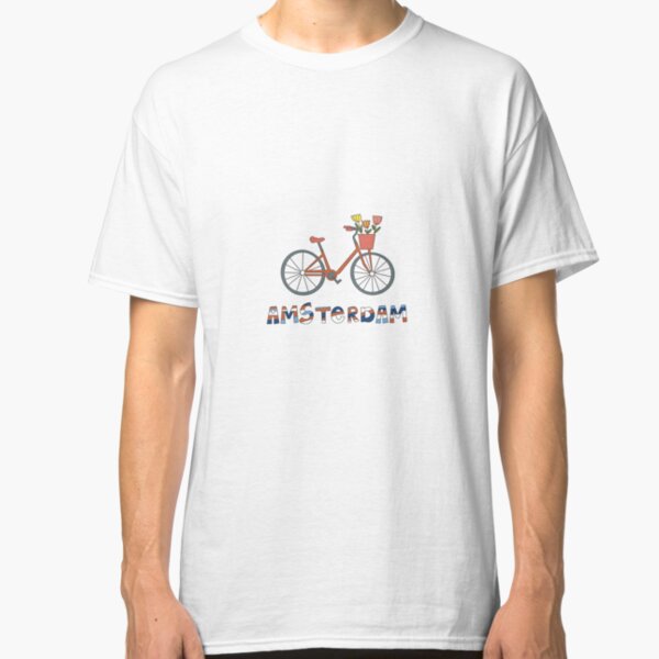 Amsterdam Netherlands Bike Tulips Classic T-Shirt