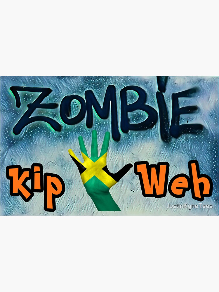 "Halloween Zombie Keep Away White Ice Part VI Jamaica" Sticker for Sale