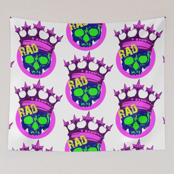 Item preview, rad, 80s, retro, skull, king, retro skull, radical, pirate, fun, old school designed and sold by SavageLegion.