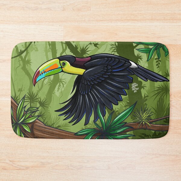 iris billed toucan Bath Mat