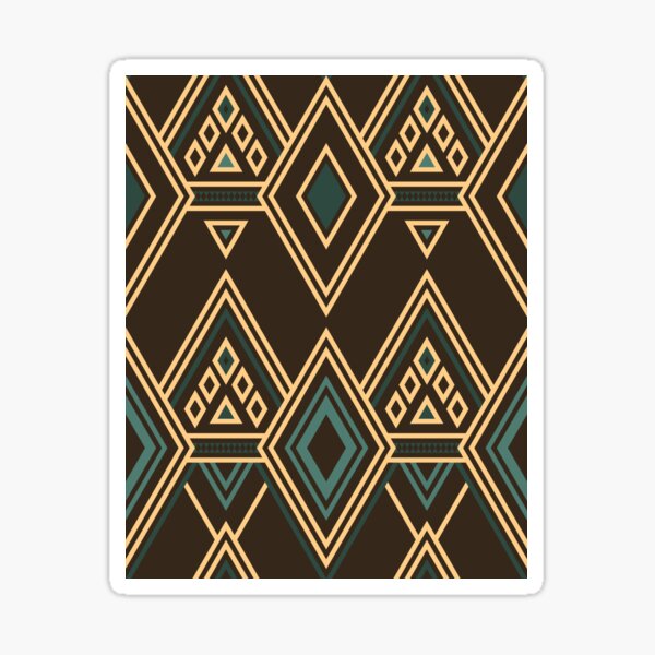 Art Deco Diamonds: Teal Gold and Chocolate Sticker