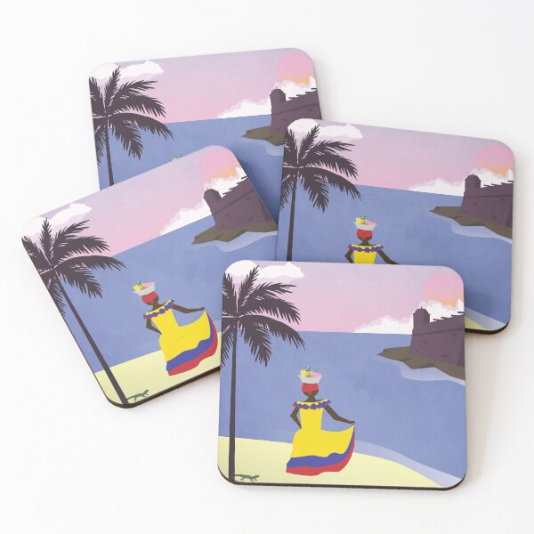 Item preview, Cartagena Vintage Travel Poster designed and sold by totesmyalpaca.