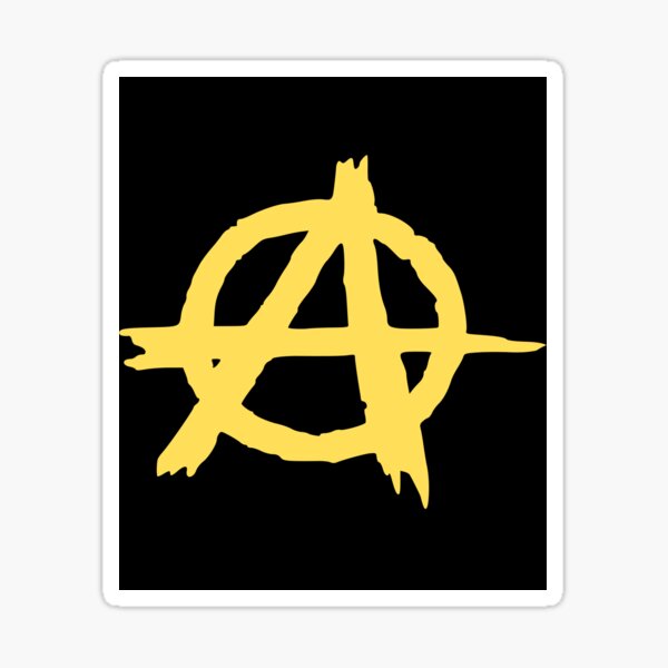 Yellow Anarchist Symbol Anarchy Anarchism Anarcho Capitalism Black Sticker For Sale By