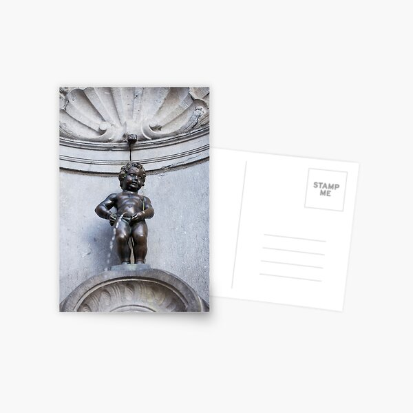 Manneken Pis in Brussels Postcard
