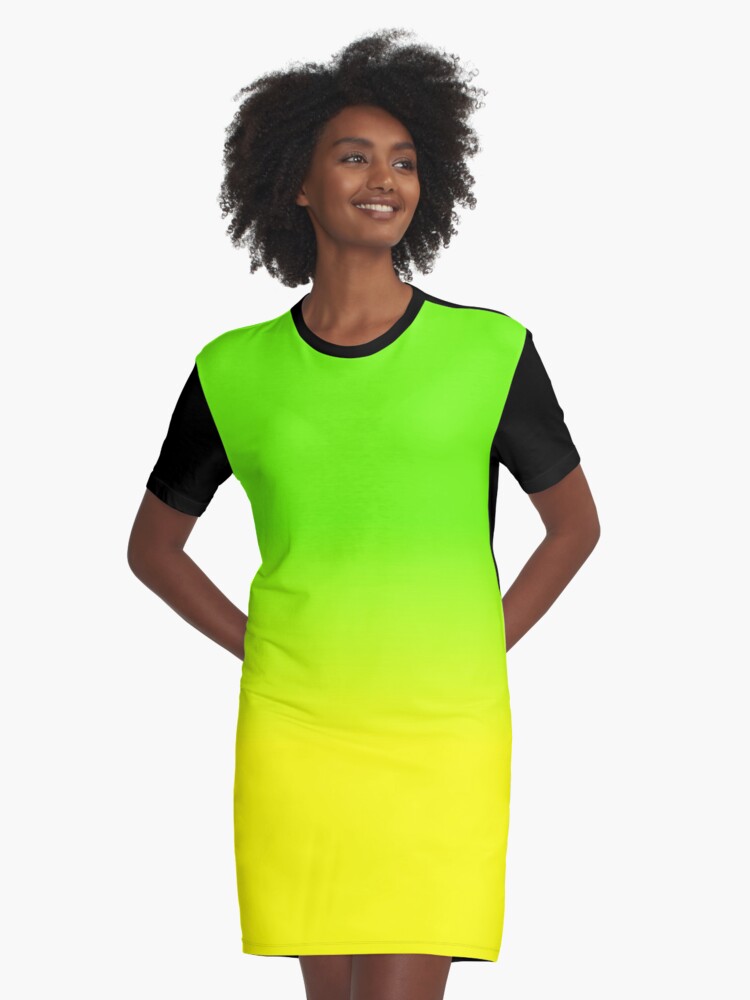 Neon green top shirt dress