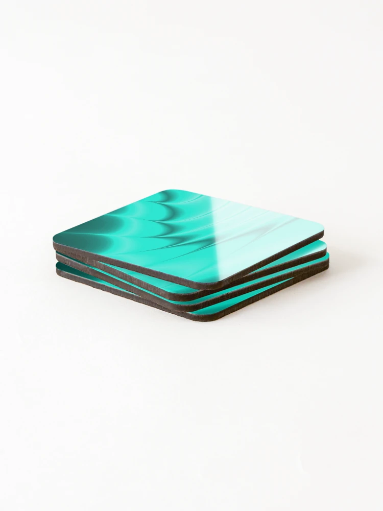 Thumbnail 4 of 5, Coasters (Set of 4), Turquoise Splash designed and sold by TiltedCode.
