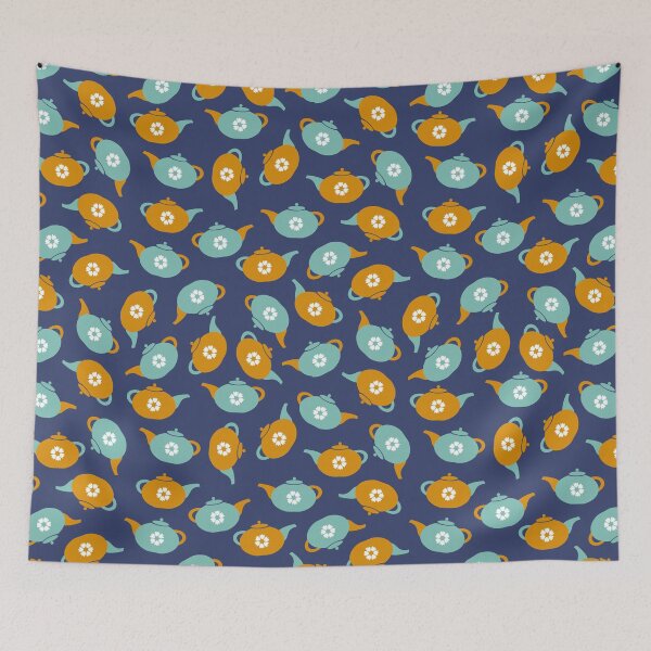 Item preview, Vintage Teapots on Navy designed and sold by anzelas.