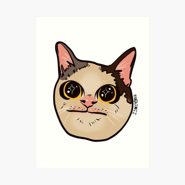 "Polite cat meme" Art Print for Sale by fabikiwii Redbubble