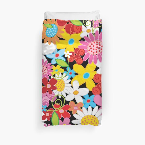 Whimsical Spring Flower Power Garden II Duvet Cover