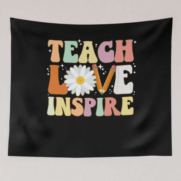 Item preview, Teach Love Inspire school funny colorful cute team designed and sold by beckadamr.