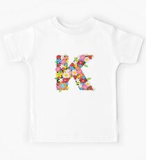 Spring Flowers Alphabet K Monogram Kids Tee
