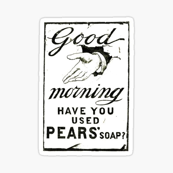 "VINTAGE PEARS SOAP ADVERT Circa 1895" Sticker by marlenewatson