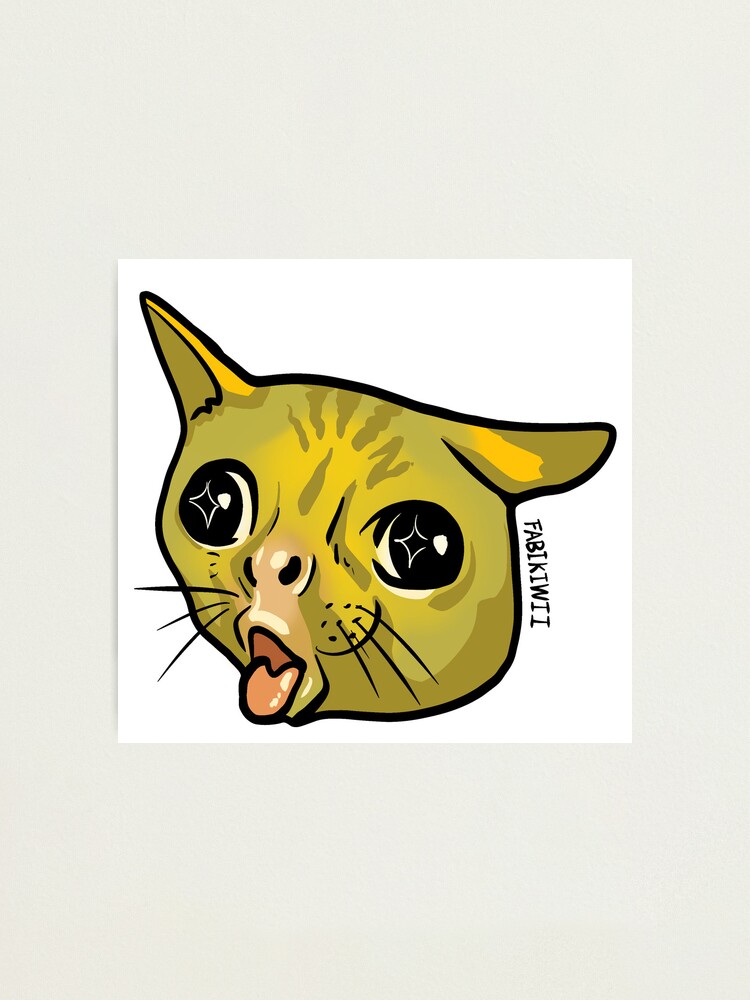 Coughing Cat Meme Photographic Print For Sale By Fabikiwii Redbubble