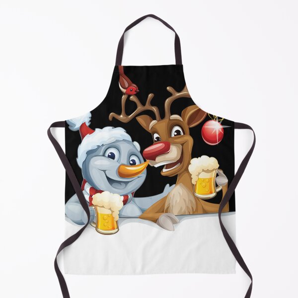 Artikelvorschau, Rentier und Schneemann, die Bierillustration trinken entworfen und verkauft von tsabehdeglig.