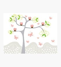 Whimsical Pink Cupcakes Tree Photographic Print