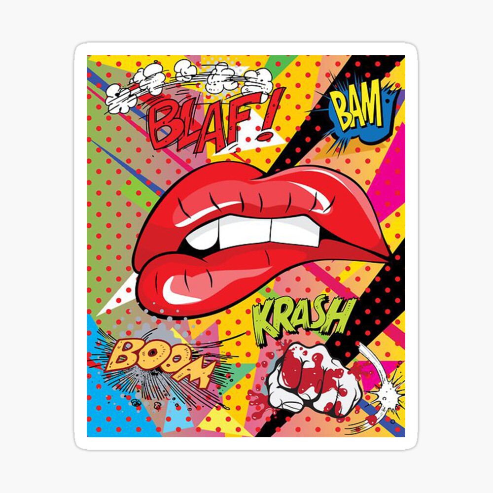 Lovely Lips Retro Pop Art Poster for Sale by JiiGee