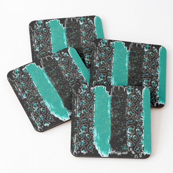 Item preview, Black and Turquoise Brush Stroke With Glitter designed and sold by handsoftime2020.