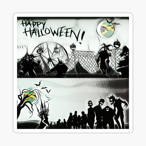 Pegatina «Feliz Halloween Zombie Undead Parte II Jamaica» de