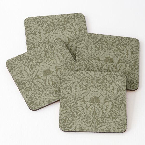 Item preview, Olive green floral vintage designed and sold by themusingmind.