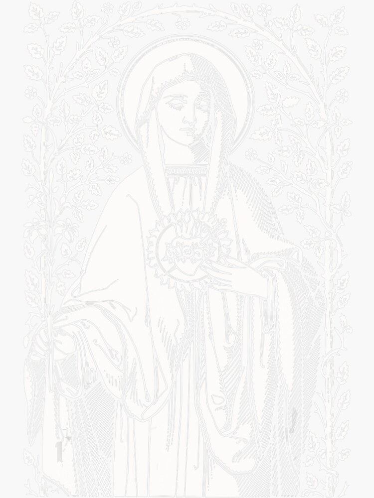 Vintage Virgin Mary Immaculate Heart Catholic Sticker For Sale By Wadeharris Redbubble