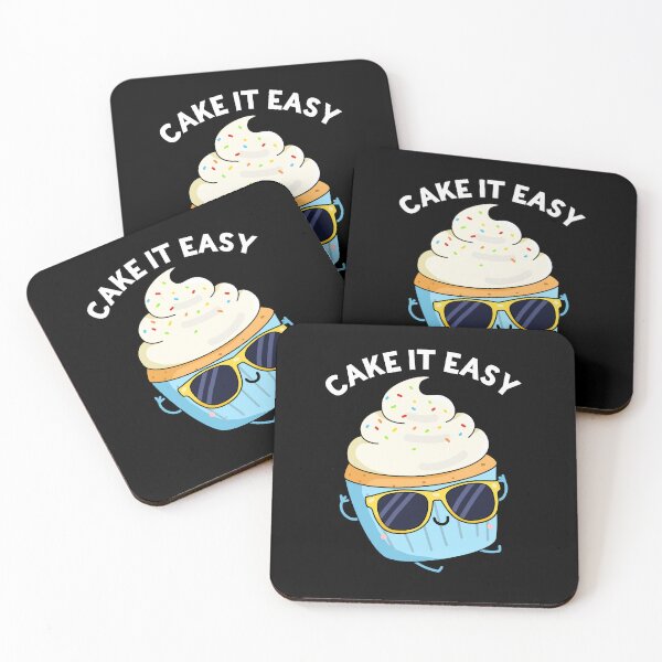 Item preview, Cake It Easy Funny Cupcake Puns (Dark BG) designed and sold by punnybone.