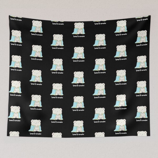 Item preview, Bearly Awake Funny Sleepy Bear Puns (Dark BG) designed and sold by punnybone.