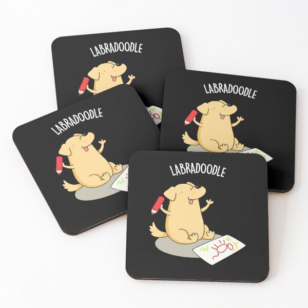 Item preview, Labradoodle Funny Labrador Dog Puns (Dark BG) designed and sold by punnybone.
