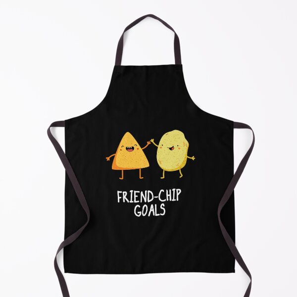 Item preview, Friend-Chip Goals Funny Chip Puns (Dark BG) designed and sold by punnybone.