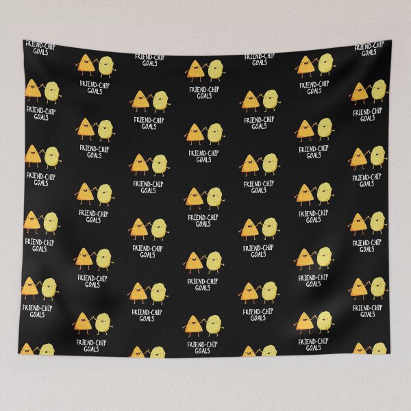 Item preview, Friend-Chip Goals Funny Chip Puns (Dark BG) designed and sold by punnybone.