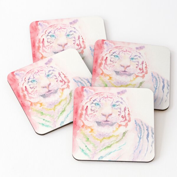 Item preview, Rainbow Tiger Watercolor Painting designed and sold by Valerie Englehart.