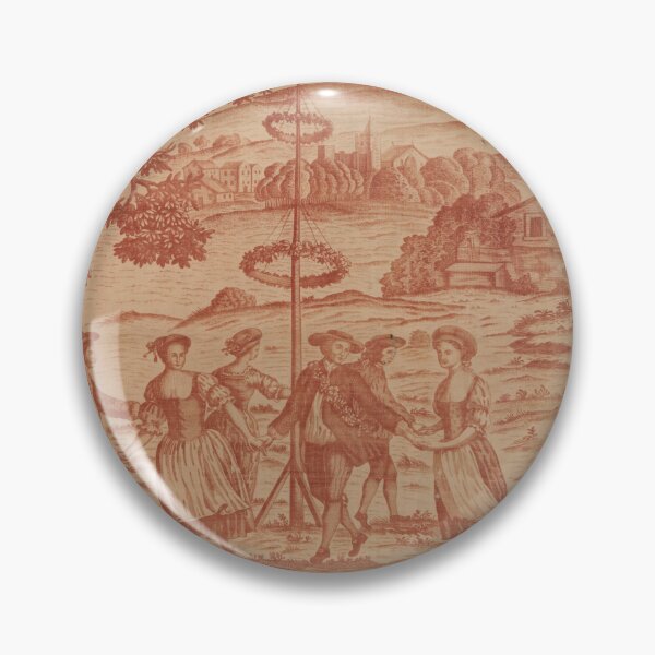 Item preview, Terracotta British Maypole Toile Textile Print designed and sold by Elizabeth Szkirpan.