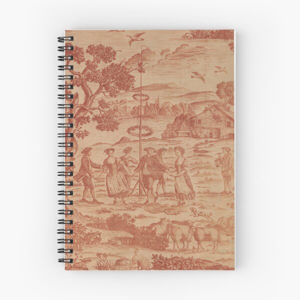 Item preview, Terracotta British Maypole Toile Textile Print designed and sold by Elizabeth Szkirpan.