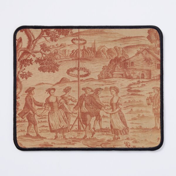 Item preview, Terracotta British Maypole Toile Textile Print designed and sold by Elizabeth Szkirpan.