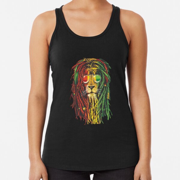 Bob Marley Rasta Lion Art für Reggae-Liebhaber Racerback Tank Top