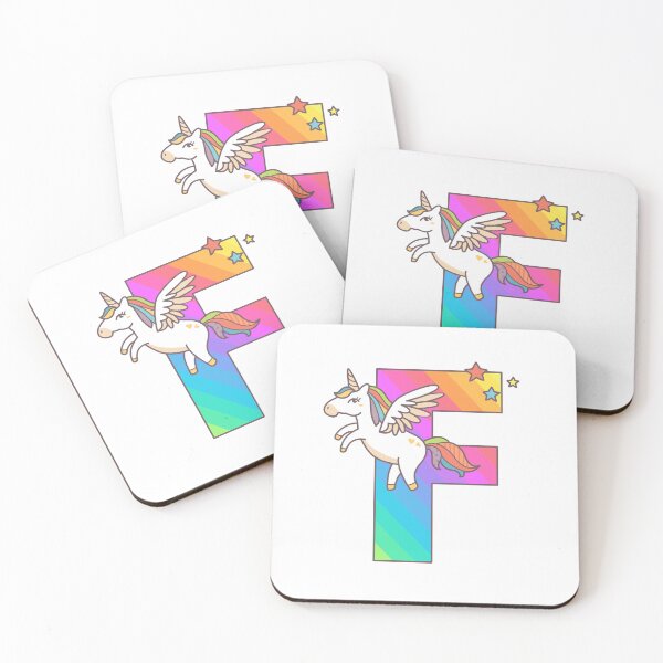 Item preview, Unicorn Monogram Letter F Initial Cute Birthday Gift designed and sold by Delightfully Cynical.