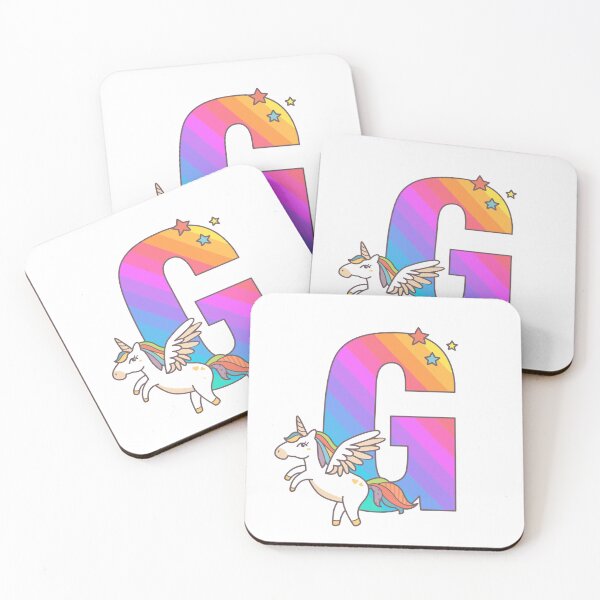 Item preview, Unicorn Monogram Letter G Initial Cute Birthday Gift designed and sold by Delightfully Cynical.