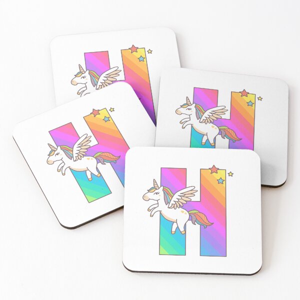 Item preview, Unicorn Monogram Letter H Initial Cute Birthday Gift designed and sold by Delightfully Cynical.