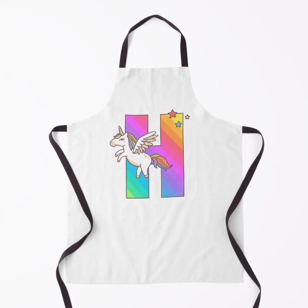 Aperçu de l'œuvre Lettre H monogramme licorne, joli cadeau d'anniversaire créée et vendue par Delightfully Cynical.