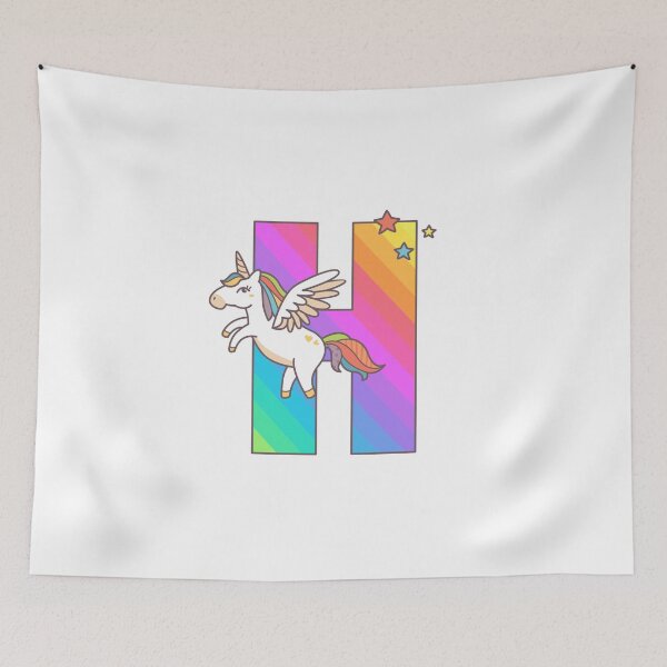 Item preview, Unicorn Monogram Letter H Initial Cute Birthday Gift designed and sold by Delightfully Cynical.