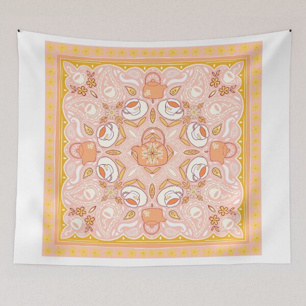 Item preview, Peachy Tea Party Bandana Scarf designed and sold by RDevane.