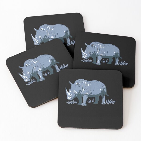 Item preview, Blue Rhino On A Blue Grass, Blue Rhinoceros Drawing designed and sold by aaronbolser.