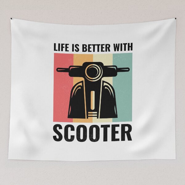 Item preview, Scooter Rider Scootering Motorcycle Vintage Retro designed and sold by CuteDesigns1.