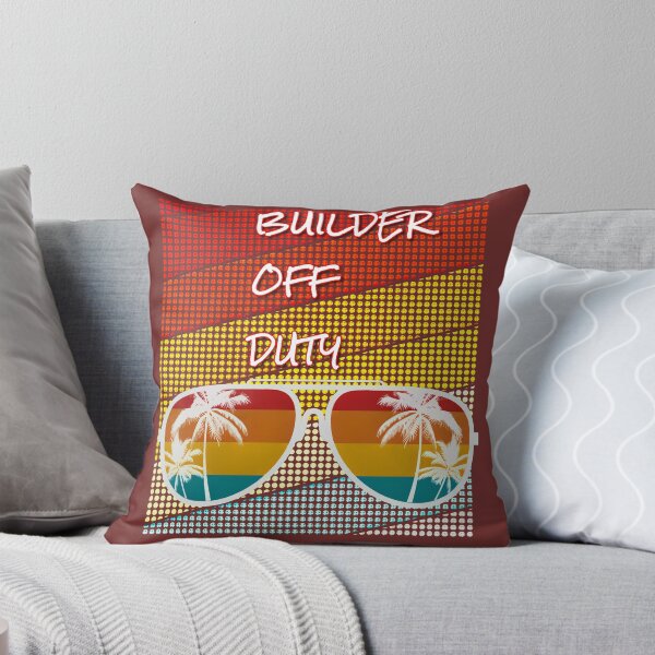 Item preview, Builder Off Duty with retro sunset & sunglasses. designed and sold by CristalleLisa.
