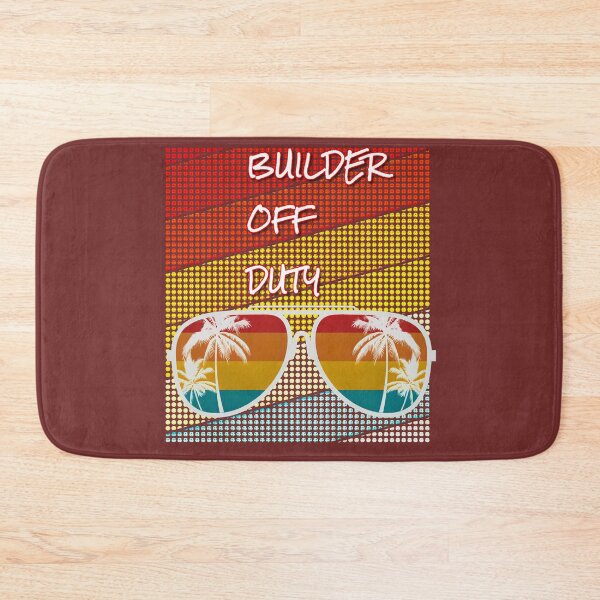 Item preview, Builder Off Duty with retro sunset & sunglasses. designed and sold by CristalleLisa.