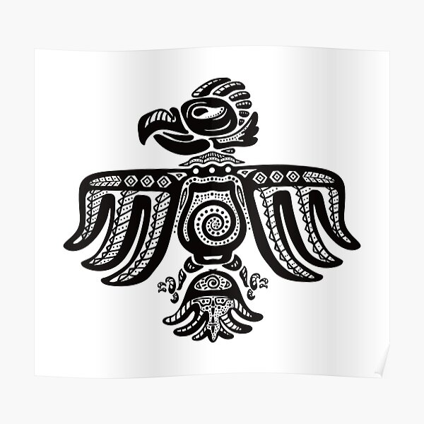 Aztec Eagle - Warrior Symbol of Bravery (Black)