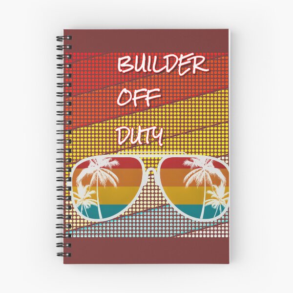 Item preview, Builder Off Duty with retro sunset & sunglasses. designed and sold by CristalleLisa.
