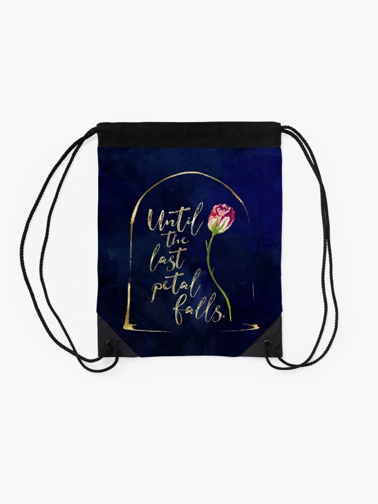 Alternate view of Until the last petal falls. Beauty and the Beast. Drawstring Bag