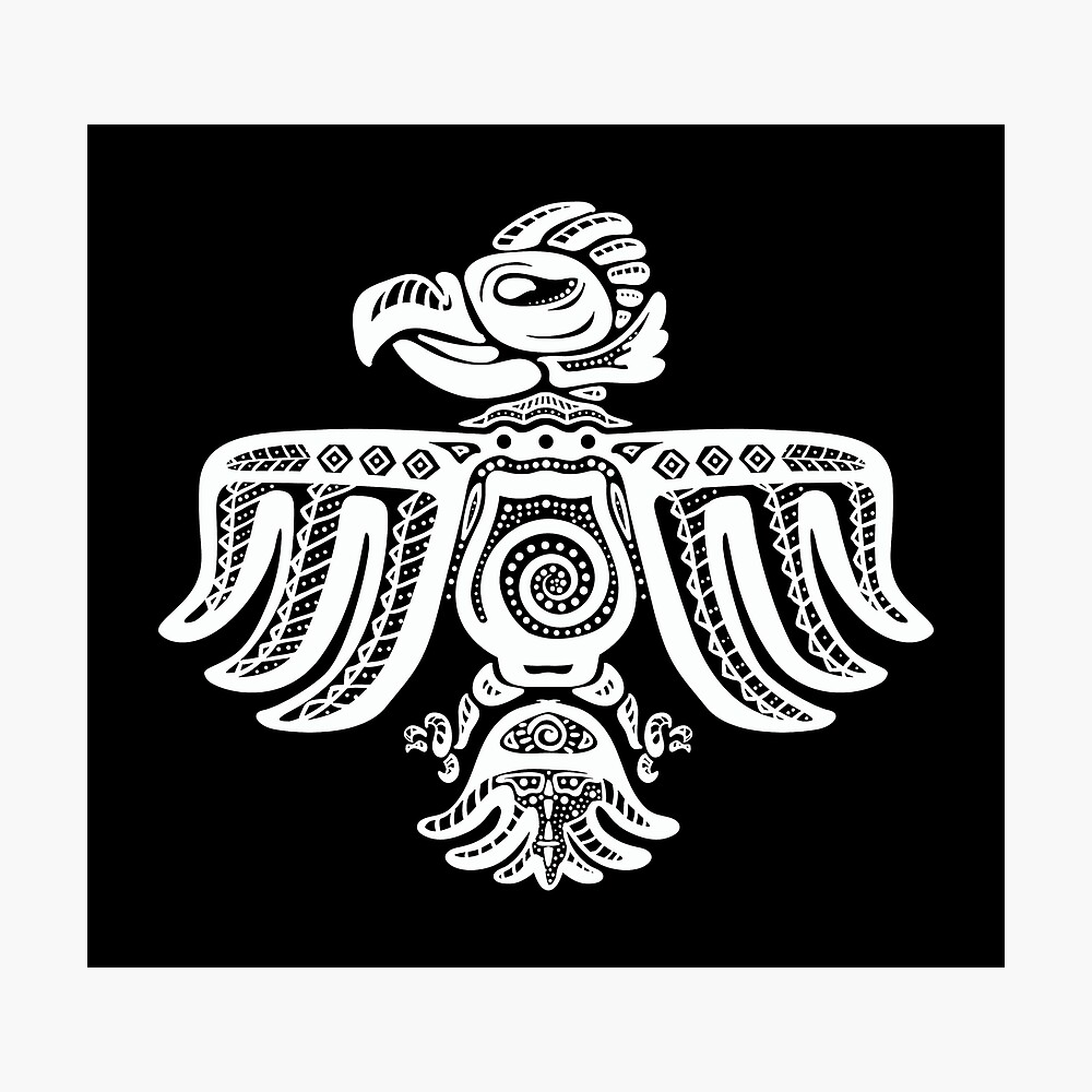 Aztec Eagle - Warrior Symbol of Bravery (White)