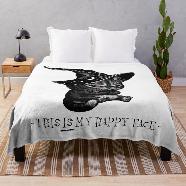 Item preview, This IS My Happy Face - Grumpy Halloween Cat designed and sold by GWTF-Designs.