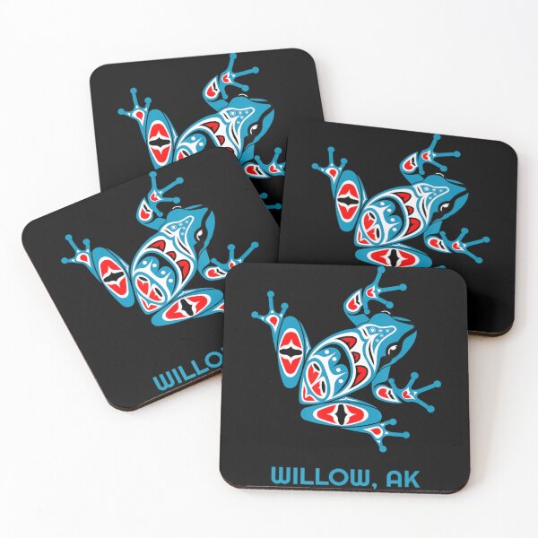 Item preview, Willow Alaska Red Blue Frog Pnw Indian Art Native American designed and sold by HildaLin.